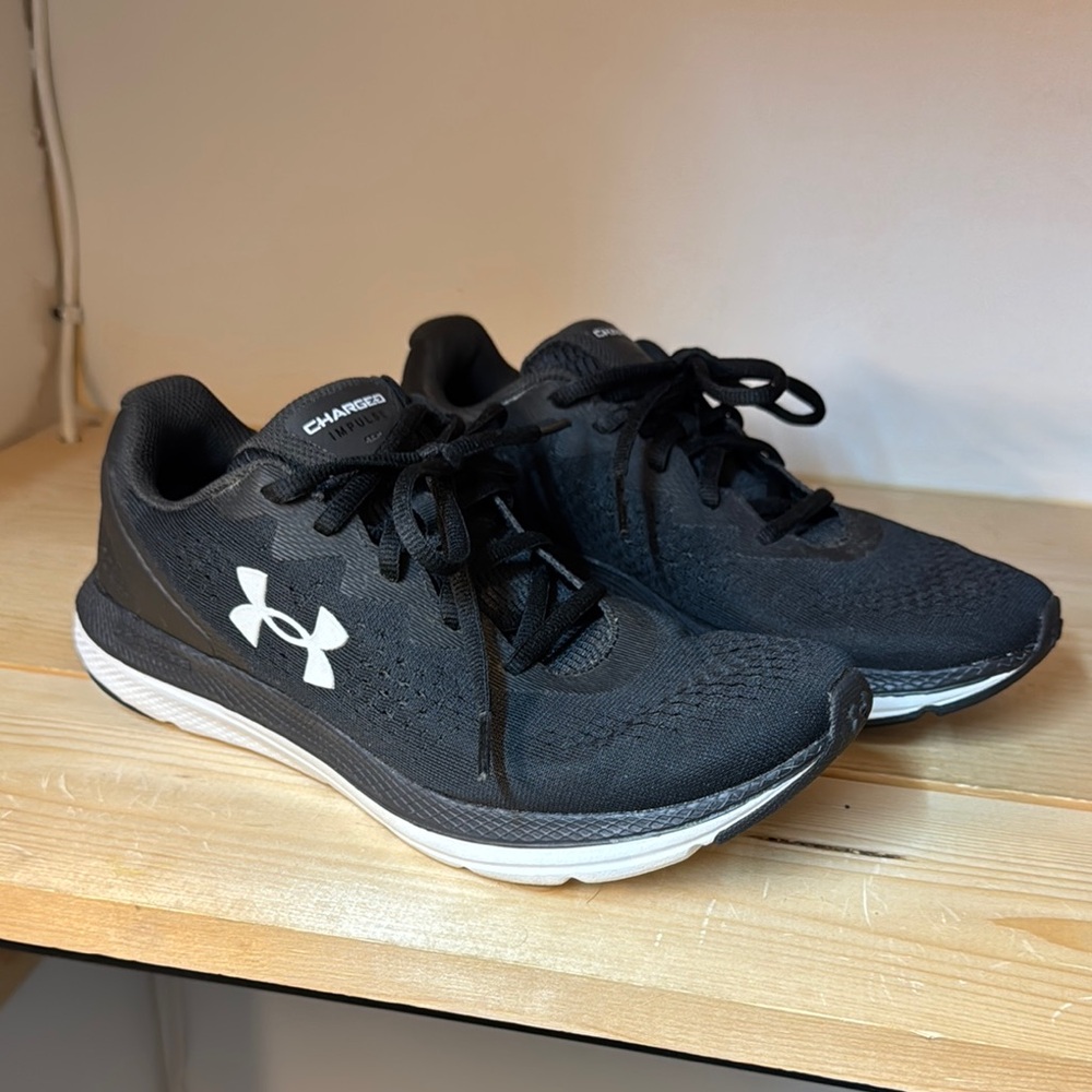 Under Armour Kids Black Sneakers with White Accents